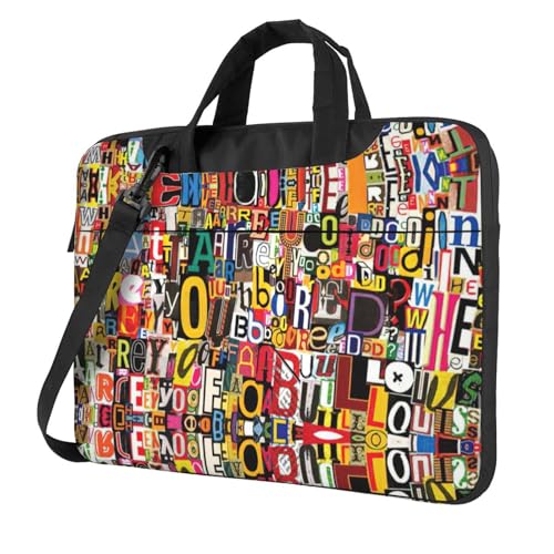 Laptoptasche mit Buchstaben- und Zahlenaufdruck, vielseitige Taschen, Computertasche, weich, für Damen und Herren, einzigartig von CADREWY