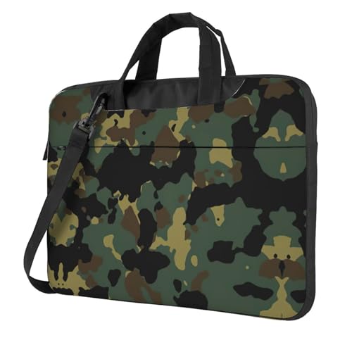 Laptoptasche mit Camouflage-Muster, vielseitig einsetzbar, weich, für Damen und Herren, Schwarz, 13 inch von CADREWY