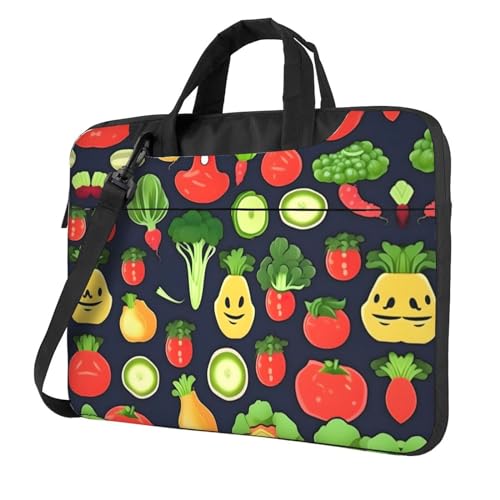 Laptoptasche mit Cartoon-Motiv, vielseitig einsetzbar, weich, für Damen und Herren, Schwarz, 13 inch von CADREWY