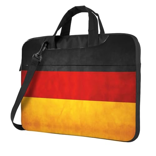 Laptoptasche mit Deutschlandflaggen-Druck, vielseitige Taschen, Computertasche, weich, für Damen und Herren, einzigartig, Schwarz, 13 inch von CADREWY