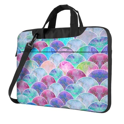 Laptoptasche mit Fischschuppenmotiv, vielseitig einsetzbar, weich, für Damen und Herren von CADREWY