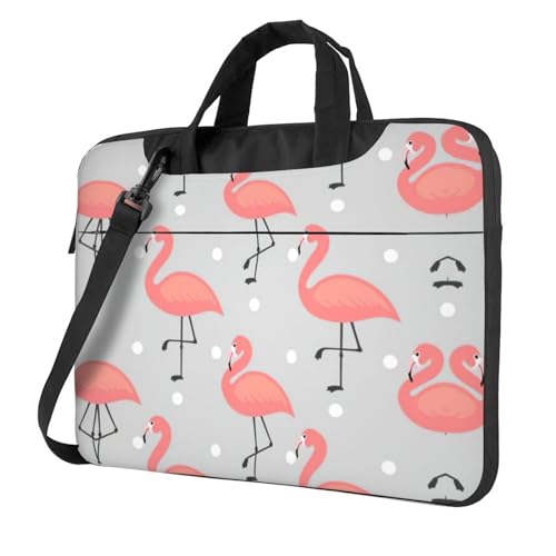 Laptoptasche mit Flamingo-Druck, vielseitige Taschen, Computertasche, weich, für Damen und Herren, Schwarz, 13 inch von CADREWY