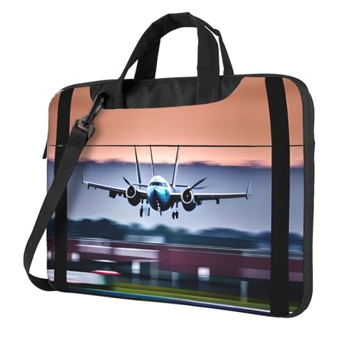 Laptoptasche mit Flugzeug bedruckt, vielseitige Taschen, Computertasche, weich, für Damen und Herren von CADREWY