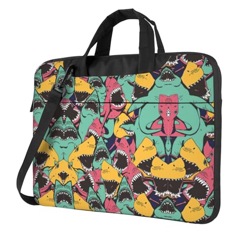 Laptoptasche mit Haifischmuster, vielseitige Taschen, Computertasche, weich, für Damen und Herren von CADREWY