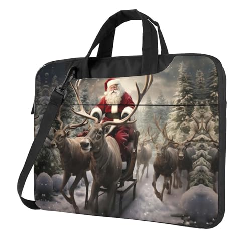 Laptoptasche mit Weihnachtsmann-Aufdruck, vielseitige Tasche, Computertasche, weich, für Damen und Herren von CADREWY