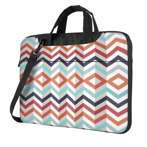 Laptoptasche mit Zick-Zack-Linien-Druck, vielseitige Taschen, Computertasche, weich, für Damen und Herren, Schwarz, 13 inch von CADREWY