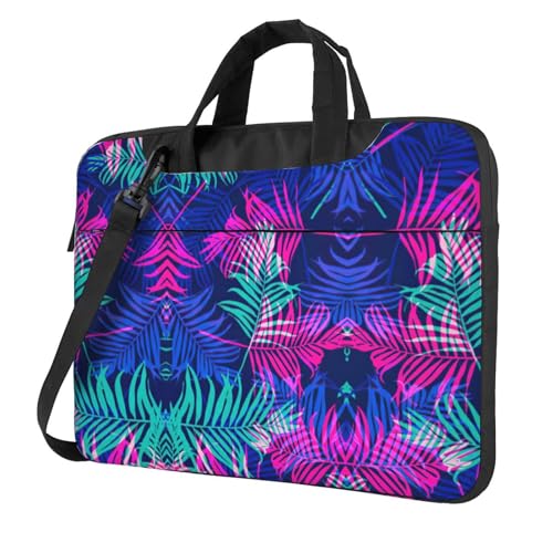 Laptoptasche mit buntem Blätterdruck, vielseitige Tasche, Computertasche, weich, für Damen und Herren von CADREWY