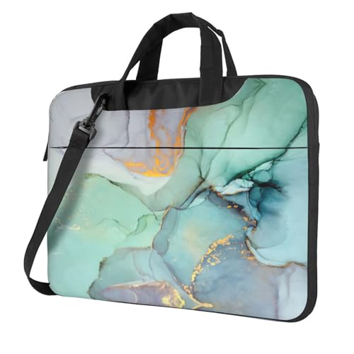 Laptoptasche mit buntem Marmor-Druck, vielseitige Taschen, Computertasche, weich, für Damen und Herren von CADREWY