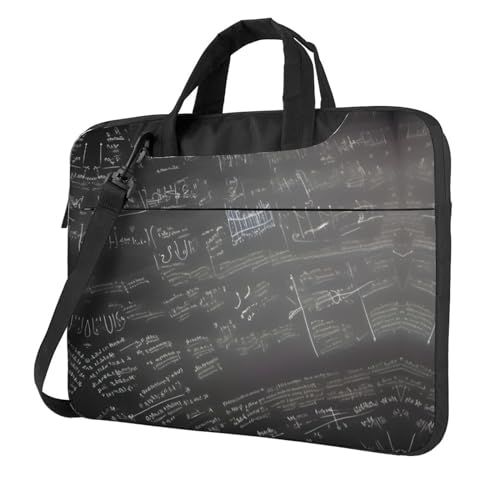 Laptoptasche mit mathematischen Symbolen, bedruckt, vielseitig, weich, für Damen und Herren, Schwarz, 13 inch von CADREWY