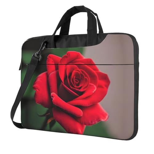 Laptoptasche mit rotem Rosen-Motiv, vielseitig einsetzbar, weich, für Damen und Herren, einzigartig von CADREWY