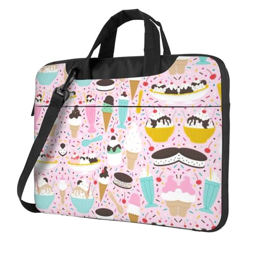 Laptoptasche mit süßem Eiscreme-Aufdruck, vielseitige Taschen, Computertasche, weich, für Damen und Herren von CADREWY