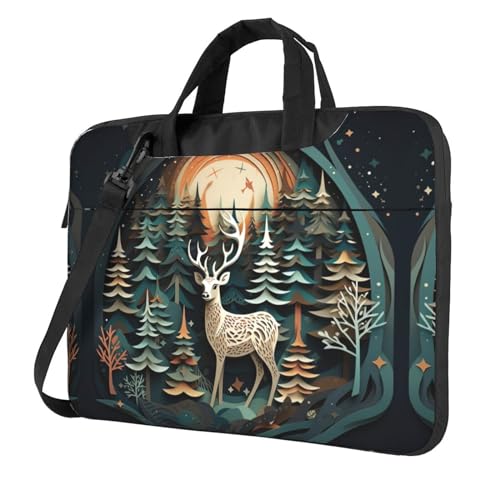 Laptoptasche mit weihnachtlichem Hirschdruck, vielseitige Taschen, Computertasche, weich, für Damen und Herren von CADREWY