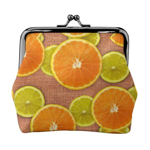 Lemons and Oranges Print Portable Women Coin Purse Cute Mini Zipper Wallet with Kiss Lock Credit Cards von CADREWY