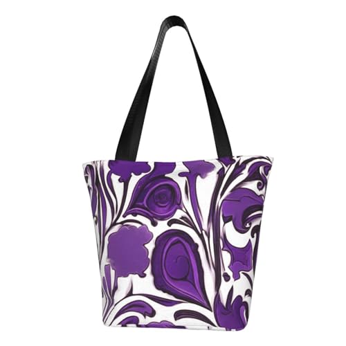 Lila Samt 01 Druck Bequeme Schultertasche Sommer Handtasche Reise Strand Arbeit Alltag Vielseitig Tragen von CADREWY