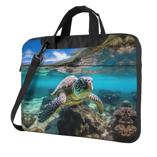 Lord Howe Island Sea Turtle Print Protective Laptop Bag Versatile Bags Computer Case Soft Women Men Unique, Schwarz, 13 inch von CADREWY