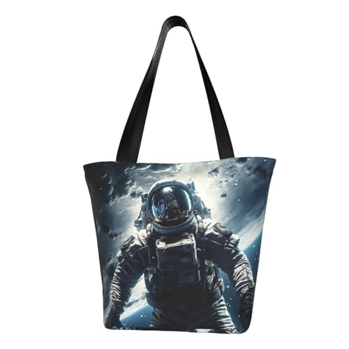 Lunar Astronaut Print Bequeme Schultertasche Sommer Handtasche Reise Strand Arbeit Alltag Vielseitig Tragen von CADREWY