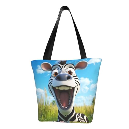 Lustige Schultertasche mit Zebramuster, bequeme Sommer-Handtasche, Reisen, Strand, Arbeit, täglicher Gebrauch, vielseitiges Tragen von CADREWY