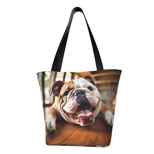 Lustige englische Bulldogge, bequeme Umhängetasche, Sommerhandtasche, Reisen, Strand, Arbeit, täglicher Gebrauch, vielseitiges Tragen von CADREWY