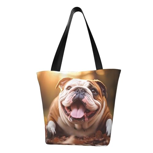 Lustige englische Bulldogge, bequeme Umhängetasche, Sommerhandtasche, Reisen, Strand, Arbeit, täglicher Gebrauch, vielseitiges Tragen von CADREWY