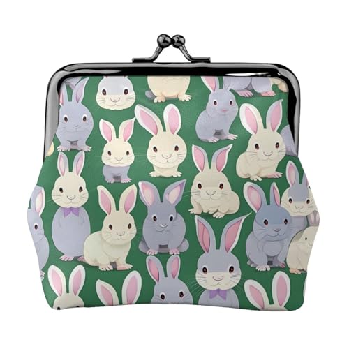 Many Bunny Cute Print Portable Women Coin Purse Cute Mini Zipper Wallet with Kiss Lock Credit Cards von CADREWY