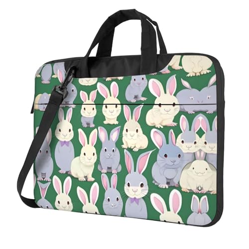 Many Bunny Cute Print Protective Laptop Bag Versatile Bags Computer Case Soft Women Men Unique, Schwarz, 13 inch von CADREWY