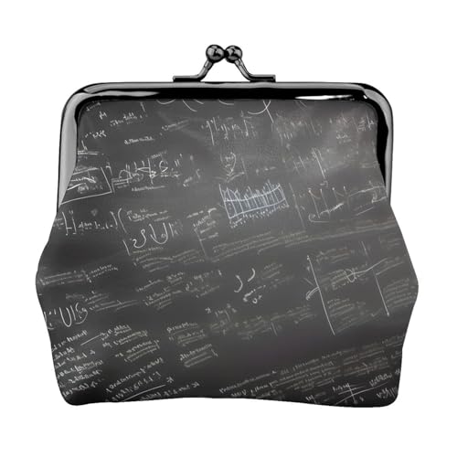 Mathe Symbole Muster Druck Tragbare Frauen Münzbörse Niedlich Mini Reißverschluss Geldbörse mit Kussschloss Kreditkarten Schwarz Einheitsgröße von CADREWY