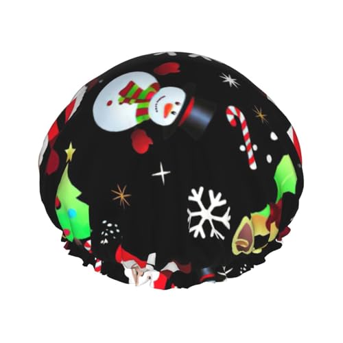 Merry Christmas Duschhaube, leicht, geeignet für Frauen mit langen Haaren, weicher Duschhut von CADREWY
