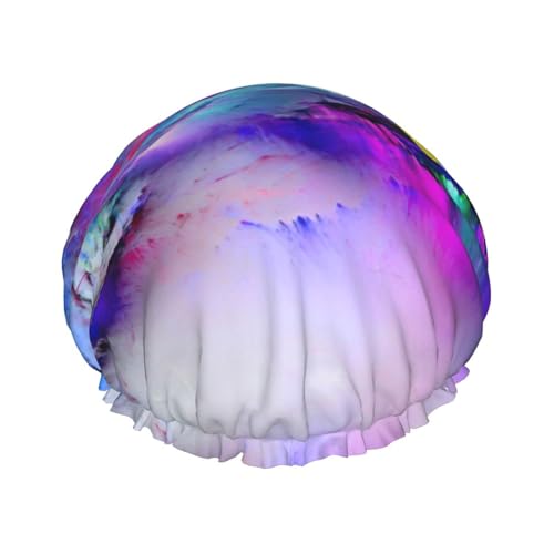 Northern Lights Duschhaube mit Malerei, leichter Hut, geeignet für Frauen mit langen Haaren, weicher Duschhut von CADREWY