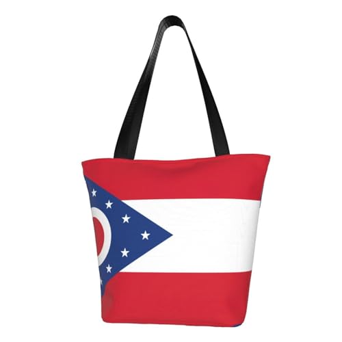 Ohio State Flag Print Bequeme Schultertasche Sommer Handtasche Reise Strand Arbeit Alltag Vielseitig Tragen von CADREWY