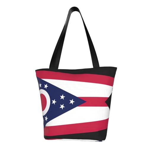 Ohio State Flag Print Bequeme Schultertasche Sommer Handtasche Reise Strand Arbeit Alltag Vielseitig Tragen von CADREWY