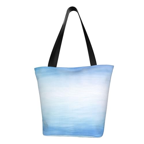 Ombré-strukturierter blauer Druck, bequeme Schultertasche, Sommerhandtasche, Reisen, Strand, Arbeit, täglicher Gebrauch, vielseitiges Tragen von CADREWY