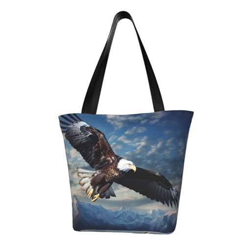 Patriotischer Adler-Druck, bequeme Schultertasche, Sommerhandtasche, Reisen, Strand, Arbeit, täglicher Gebrauch, vielseitiges Tragen von CADREWY