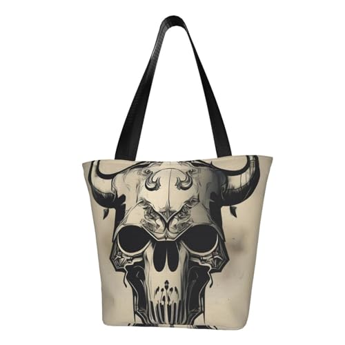Runner Bull-Totenkopf-Druck, bequeme Umhängetasche, Sommerhandtasche, Reisen, Strand, Arbeit, täglicher Gebrauch, vielseitiges Tragen von CADREWY