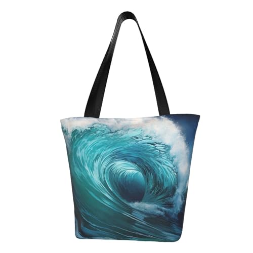 Schöne Ozeanwellen-Druck, bequeme Schultertasche, Sommerhandtasche, Reisen, Strand, Arbeit, täglicher Gebrauch, vielseitiges Tragen von CADREWY
