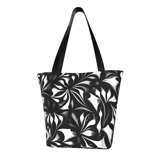 Schwarze und weiße Muster, bequeme Schultertasche, Sommerhandtasche, Reisen, Strand, Arbeit, täglicher Gebrauch, vielseitiges Tragen von CADREWY