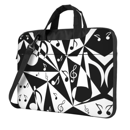 Stilvolle Laptoptasche mit Musiknotenmuster, vielseitige Tasche, Computertasche, weich, für Damen und Herren von CADREWY