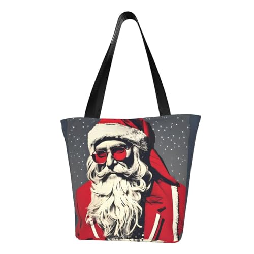 Süße Umhängetasche mit Weihnachtsmann-Aufdruck, bequeme Sommer-Handtasche, Reisen, Strand, Arbeit, täglicher Gebrauch, vielseitiges Tragen von CADREWY