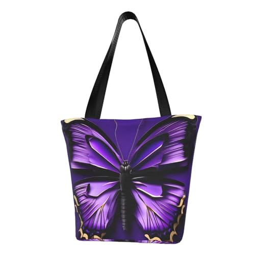 Süße lila Schmetterling Druck bequeme Schultertasche Sommer Handtasche Reise Strand Arbeit Alltag vielseitig tragen von CADREWY