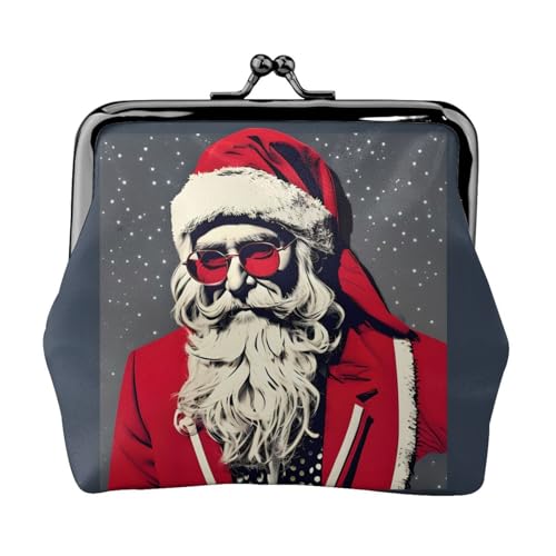 Süßer Weihnachtsmann-Druck, tragbare Damen-Münzgeldbörse, niedlicher Mini-Reißverschluss, Geldbörse mit Kussschloss, Kreditkarten von CADREWY