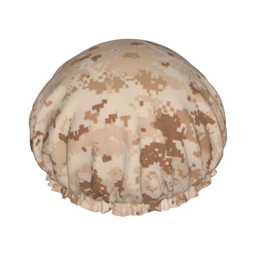 Texturierter Hintergrund in braunem Druck, Duschhaube, leichter Hut, geeignet für Frauen mit langen Haaren, weicher Duschhut von CADREWY