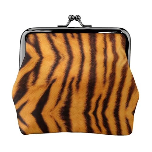 Tiger gestreiftes Muster, tragbar, Damen, Münzgeldbörse, niedlich, Mini-Reißverschluss, Geldbörse mit Kussverschluss, Kreditkarten von CADREWY