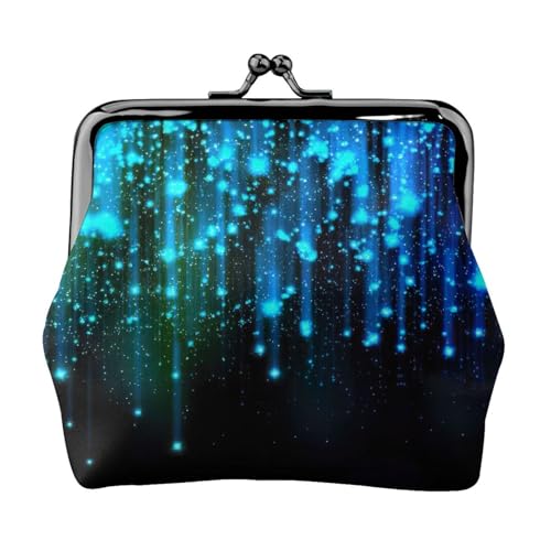 Tragbare Damen-Münzgeldbörse mit Sternen-Druck, niedlich, Mini-Reißverschluss, mit Kuss-Lock-Kreditkarten, Schwarz, Einheitsgröße von CADREWY