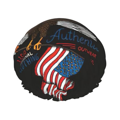 Usa Patriotischer Adler mit amerikanischer Flagge, leichter Hut, geeignet für Frauen mit langen Haaren, weicher Duschhut von CADREWY