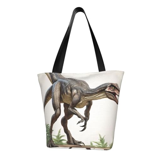 Velociraptor Dinosaurier02 bedruckte bequeme Schultertasche Sommerhandtasche Reise Strand Arbeit Alltag vielseitig tragbar von CADREWY
