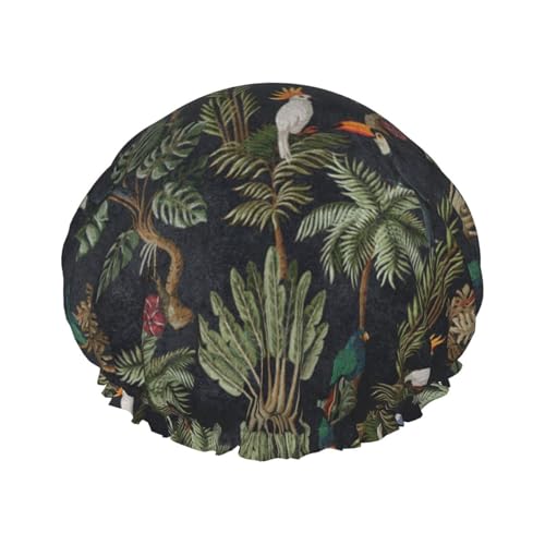 Wasserfarben-Kaktus-Druck-Duschhaube, leichter Hut, geeignet für Frauen mit langen Haaren, weicher Duschhut von CADREWY