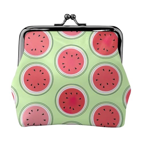 Wassermelonen-Grüner Druck, tragbare Damen-Münzgeldbörse, niedlicher Mini-Reißverschluss, Geldbörse mit Kussverschluss, Kreditkarten von CADREWY