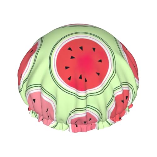 Wassermelonen-grüne Duschhaube, leichter Hut, geeignet für Frauen mit langen Haaren, weicher Duschhut von CADREWY