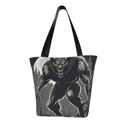Werwolf HD 01 Druck Bequeme Schultertasche Sommer Handtasche Reise Strand Arbeit Alltag Vielseitig Tragen von CADREWY