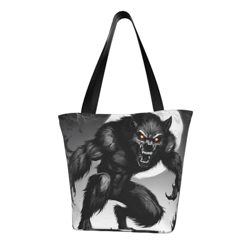 Werwolf HD 03 Druck Bequeme Schultertasche Sommer Handtasche Reise Strand Arbeit Alltag Vielseitig Tragen von CADREWY