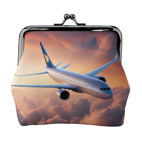 Wunderschöner Himmel Flugzeug Druck Tragbare Frauen Münzbörse Niedlich Mini Reißverschluss Geldbörse mit Kiss Lock Kreditkarten von CADREWY